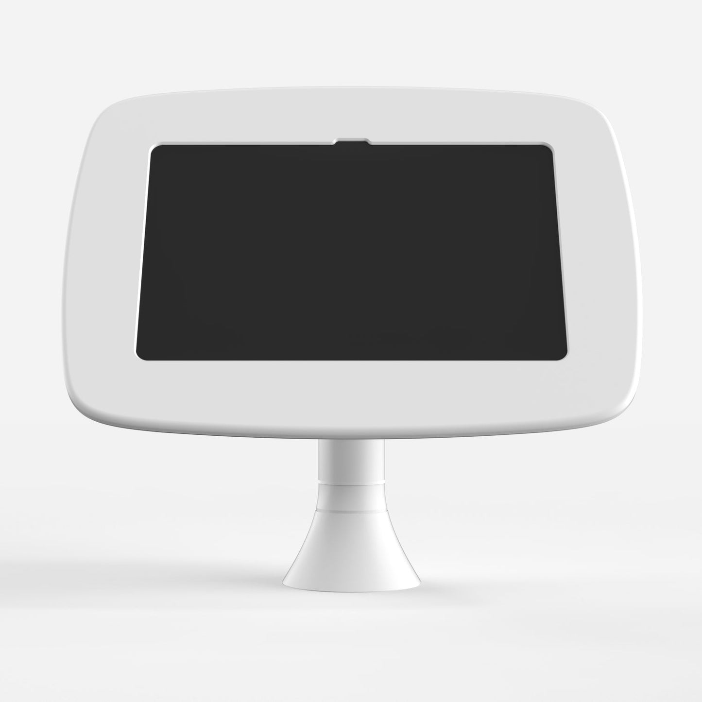 Bouncepad Sumo - A secure & adjustable tablet & iPad desk mount in white.